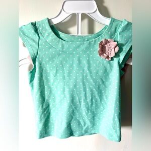 2T Green and White polka dot swimsuit